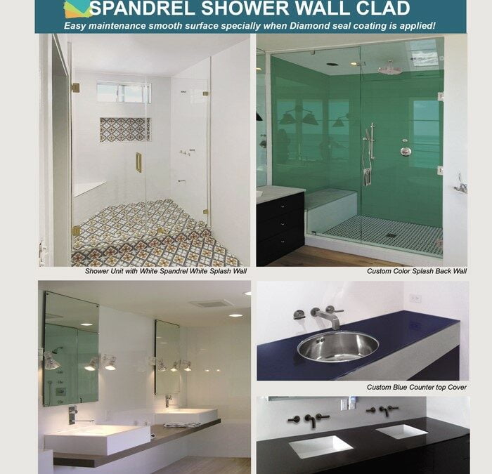 Spandrel Glass Bath Products. Buy Colored Countertops, Shower Walls & More!