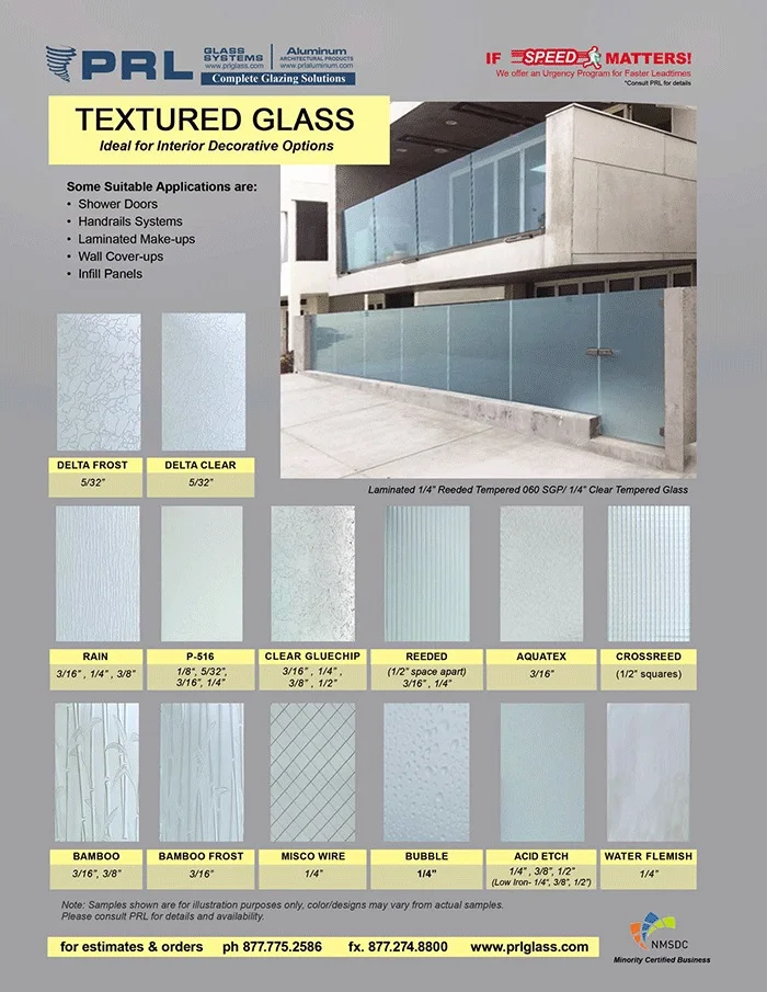 Create Privacy & Accentuate Your Décor with PRL’s Textured Glass