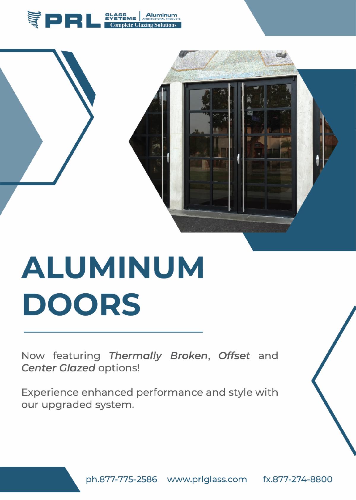 Thermally Broken Aluminum Entry Doors Available at PRL