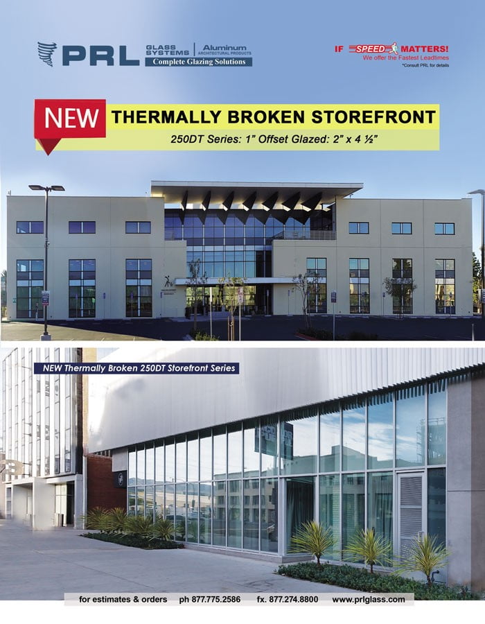 New Thermally Broken Storefront! 251DT Series: 1” Offset Glazed: 2” x 4 ½”